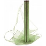 Paper Design Organza obšitá 40cm/9m - tm. zelená - 084 – Zboží Dáma