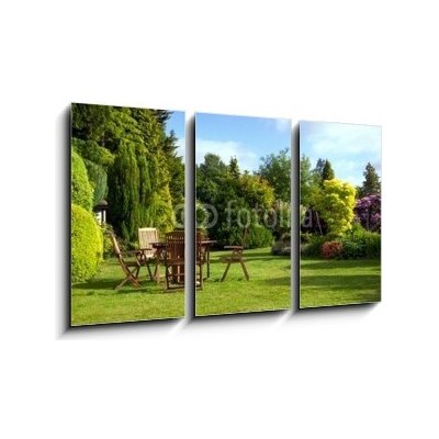 Obraz 3D třídílný - 90 x 50 cm - English Garden Anglická zahrada – Zbozi.Blesk.cz