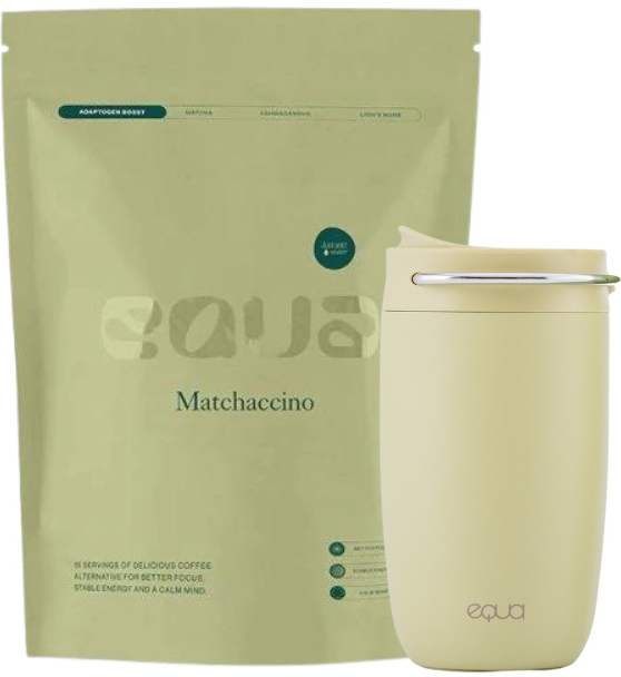 Equa sada produktů Matcha Pick Me Up + Cup Matcha 300 ml ekologický termohrnek na pití