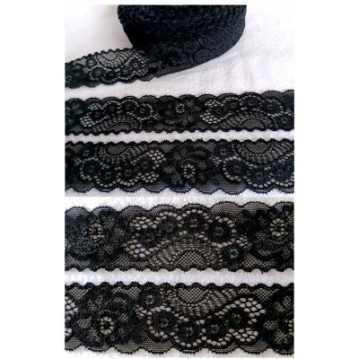 Pružná krajka černá, šíře 45 mm – Zbozi.Blesk.cz