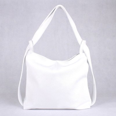 Vera Pelle kabelka a batoh v 1 velká kožená kabelka na rameno a batoh 12 bílá – Zboží Mobilmania