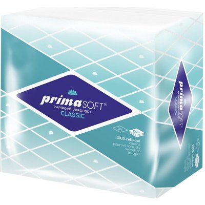 Primasoft Papírové ubrousky jednovrstvé bílé 100 ks 33x33cm