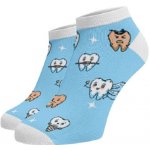 Veselé kotníkové ponožky Zuby Bavlna Blankytná – Zboží Mobilmania
