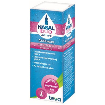 Nasal duo active 0,5/50 mg/ml aer.nao.1 x 10 ml/90 dávek – Zboží Mobilmania