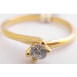 Klenoty Budín dámský zásnubní prsten ze žlutého zlata se zirkonem 6814101