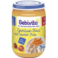 Bevita Bio zelenina s rýží a jemným krůtím masem 220 g