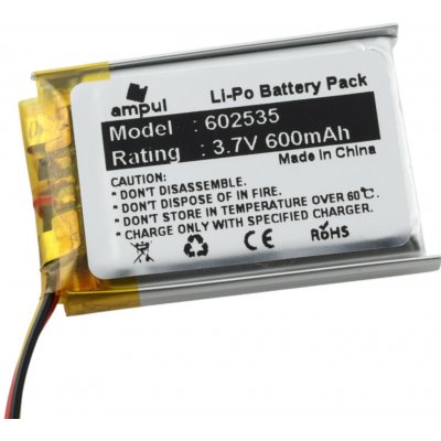 Li-Pol baterie 600mAh, 3.7V, 602535, 3pin – Sleviste.cz