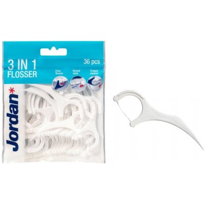 Jordan 3-in-1 Flosser Dental Stick & Tongue Cleaner 36 ks – Zbozi.Blesk.cz