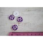 Knoflík PUNTÍK, 15 mm, fialovobílý – Zboží Dáma