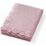 BabyOno Pletená dětská deka bambusová ozdobný lem RŮŽOVÁ – Zboží Dáma