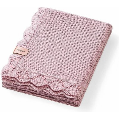 BabyOno Pletená dětská deka bambusová ozdobný lem RŮŽOVÁ – Zboží Dáma