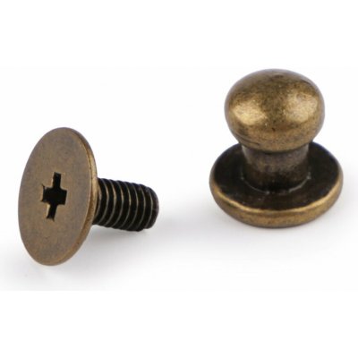 Sedlářský nýt šroubovací Ø6 mm - staromosaz (20 pár) – Hledejceny.cz