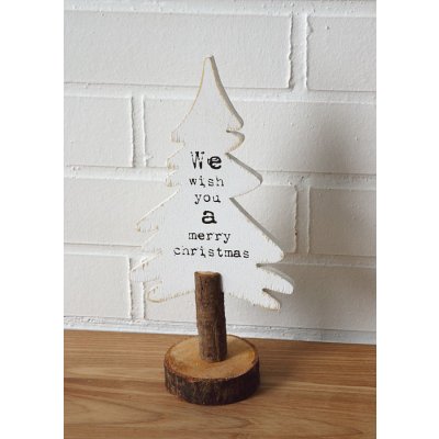 HOME DESIGN Vánoční dekorace stromeček s nápisem dřevo výška 29,5 cm A09540 VBI