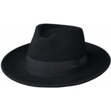 Fiebig since 1903 Cestovní klobouk vlněný s širší krempou černý s černou stuhou