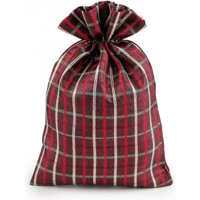 Prima-obchod Vánoční dárkový pytlík káro s lurexem 20x30 cm barva 3 červená – Hledejceny.cz