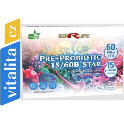 Starlife PRE + Probiotic 15/60B Star 30 kapslí – Hledejceny.cz