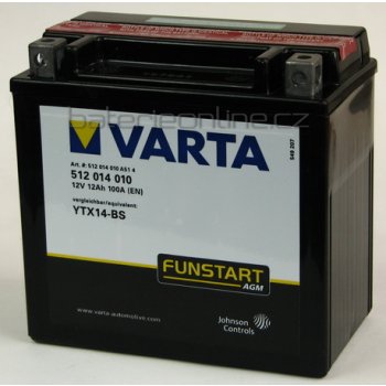 BATERIA MOTO 12V 12AH YTX14-4 / YTX14-BS VARTA AGM 51214