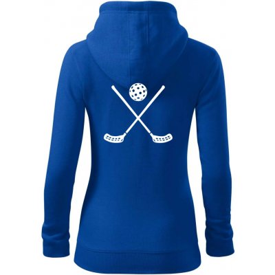 Florbalové hokejky dámská mikina trendy zipper s kapucí Královská modrá – Hledejceny.cz