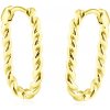 Náušnice Gemmax Jewelry zlaté oválné náušnice s krouceným motivem GLEYN-01584