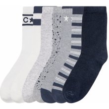 Pepperts Chlapecké ponožky s BIO bavlnou 7 párů vzorovaná / bílá / šedá / navy modrá