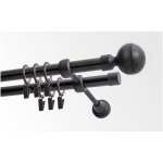 GARNÝŽE-HEBR Garnýž Gabi černá dvojitá 300 cm – Sleviste.cz