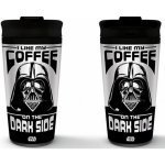 CurePink Nerezový cestovní hrnek Star Wars Hvězdné války I Like My Coffee On The Dark Side 450 ml – Zboží Mobilmania