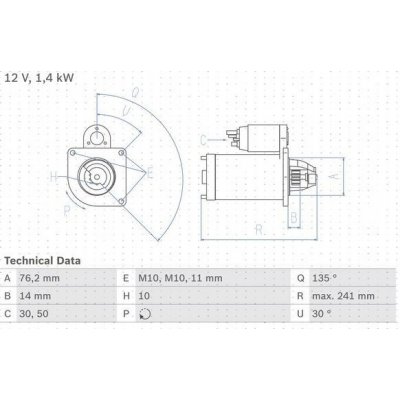 BOSCH 0 986 016 470 Startér (0986016470)