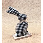 Zajíc látkový stojicí 18 cm černo-bílý I – Hledejceny.cz