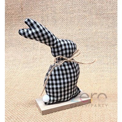 Zajíc látkový stojicí 18 cm černo-bílý I – Hledejceny.cz