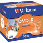 Verbatim DVD-R 4,7GB 16x, printable, plastová krabička, 10ks (43521) – Zboží Živě