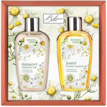 Bohemia Gifts Heřmánek krémový sprchový gel 250 ml + jemný šampon na vlasy 250 ml, kosmetická sada pro ženy