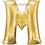 Písmena M zlaté balónek 81 cm x 83 cm – Zboží Dáma