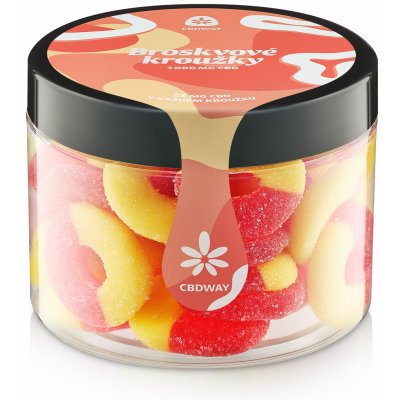 CBD WAY Kyselé želé kroužky s příchutí broskve 1000 mg 400 g – Zboží Dáma