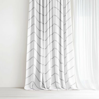 Goldea bavlněný závěs - šedý cikcak na bílém 220x150 cm – Hledejceny.cz