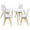 Jídelní stůl IDEA nábytek Jídelní stůl 120 x 80 QUATRO bílý + 4 židle QUATRO bílé