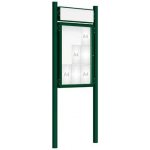PROCITY Venkovní vitrína model 2000 9 x A4, zelená, včetně sloupků a záhlaví | Zboží Auto