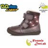 Dětské kotníkové boty D.D.Step dívčí zimní svítící boty blikající 078-320A violet