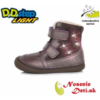 D.D.Step dívčí zimní svítící boty blikající 078-320A violet – Zboží Mobilmania