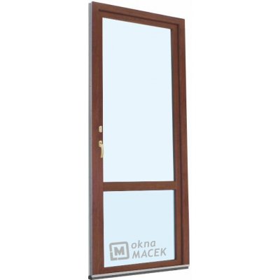 Kömmerling balkonové dveře 70 AD OS s příčkou levé ořech/bílá 70 x 220 cm oboustranná klika + FAB + hliníkový práh – Hledejceny.cz