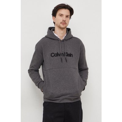 Calvin Klein šedá s kapucí s aplikací K10K112726