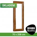 SKLADOVÁ-OKNA REHAU Smartline+ Bílá dovnitř / Zlatý dub ven pravé 70 x 208 cm – Hledejceny.cz