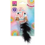 Magic Cat Rainbow Relax myš s pírkem a šantou 5,5 cm – Zboží Mobilmania