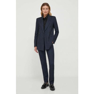 Emporio Armani blazer ze směsi vlny tmavomodrá dvouřadový 6R2G8F.2JGLZ – Zboží Mobilmania