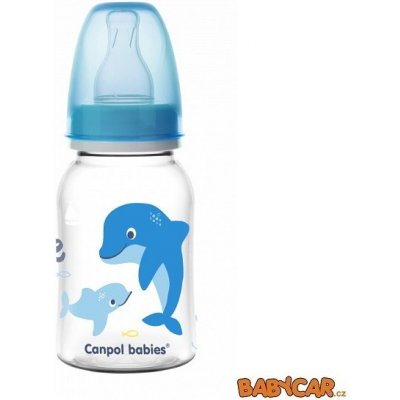 Canpol babies láhev s potiskem Love & Sea modrá 120 ml