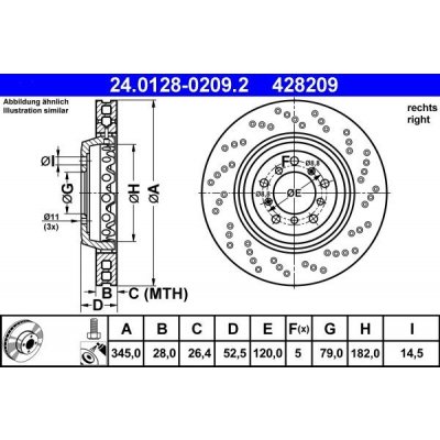 Brzdový kotouč ATE 24.0128-0209.2