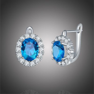 Sisi Jewelry Swarovski Elements Fiona Topaz E1321 modrá