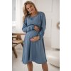Těhotenské a kojící šaty Těhotenské kojící šaty dl.rukáv Lovely Midi Dress Blue