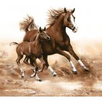 Pol-Mak Collection Ubrousek 33x33cm Běžící koně – Zboží Dáma