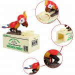 Pokladnička na mince hladový papoušek zelený – Zboží Dáma