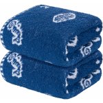 Recenze Livarno Home Froté ručník, 50 x 100 cm, 2 ks (modrá/vzor)